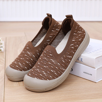 Női Slip-on mindennapi cipő, textil felsőrész, kerek orr, légáteresztő és kopásálló, PU talp