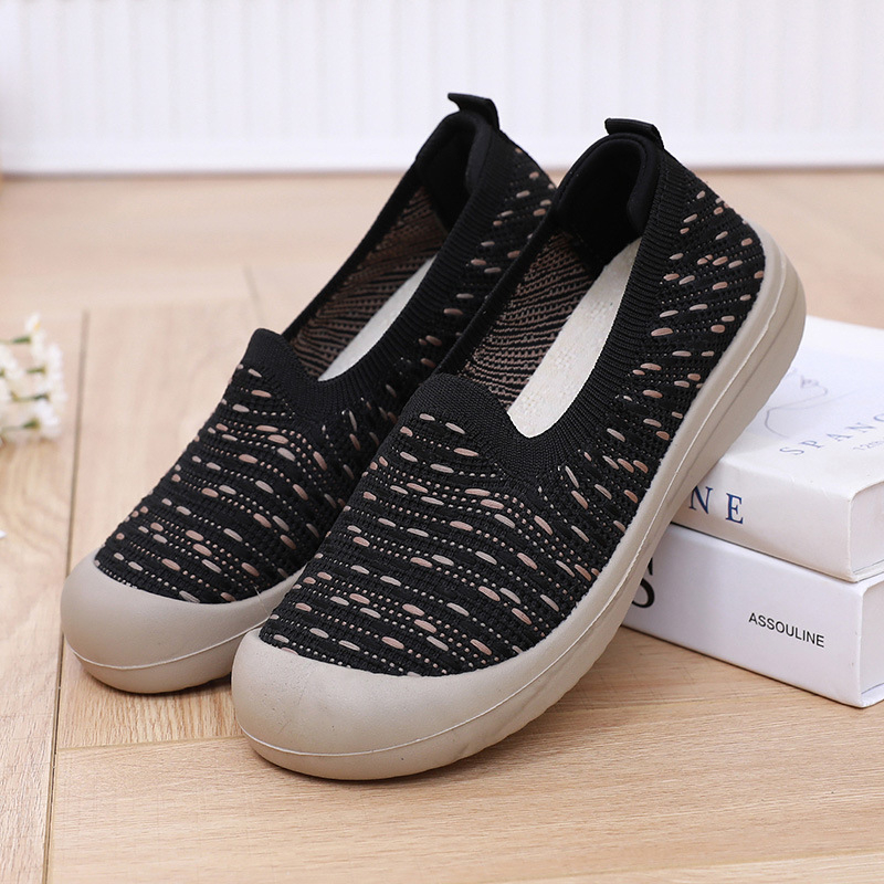 Női Slip-on mindennapi cipő, textil felsőrész, kerek orr, légáteresztő és kopásálló, PU talp