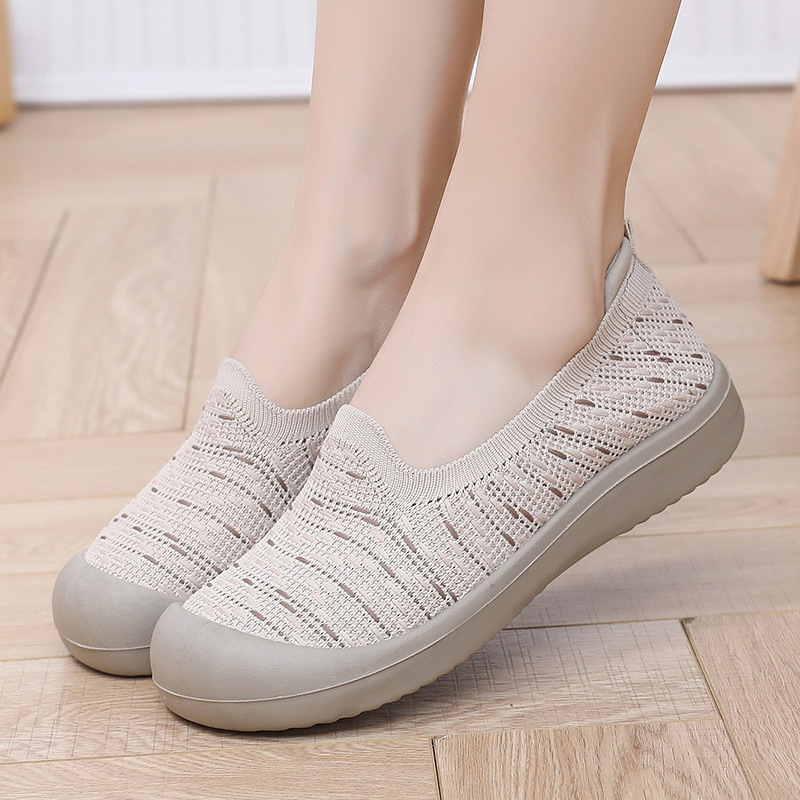 Női Slip-on mindennapi cipő, textil felsőrész, kerek orr, légáteresztő és kopásálló, PU talp