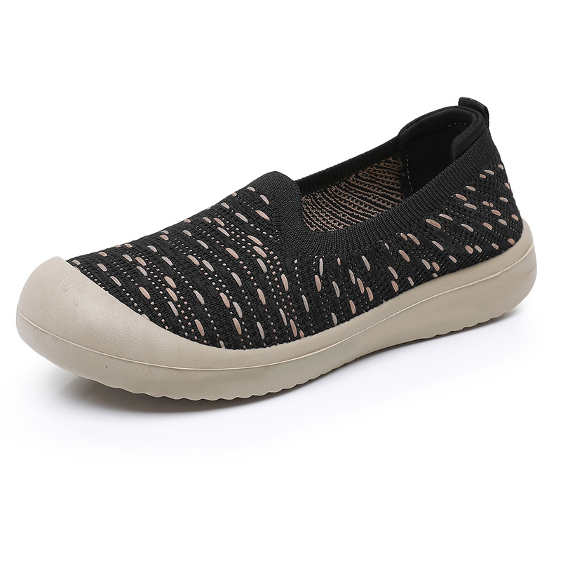 Női Slip-on mindennapi cipő, textil felsőrész, kerek orr, légáteresztő és kopásálló, PU talp