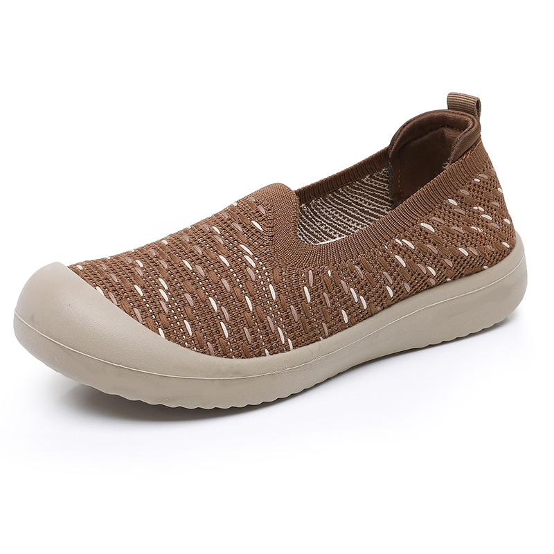 Női Slip-on mindennapi cipő, textil felsőrész, kerek orr, légáteresztő és kopásálló, PU talp