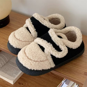 Női téli velúr cipő belső plüss bélés, Velcro-zárás, gumitalp, lapos sarok — koreai stílus