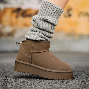 Női hócsizmák rövid szárú velúr felsőrész, műszálas gyapjú bélés, TPR talp, lapos sarok, 3–5 cm