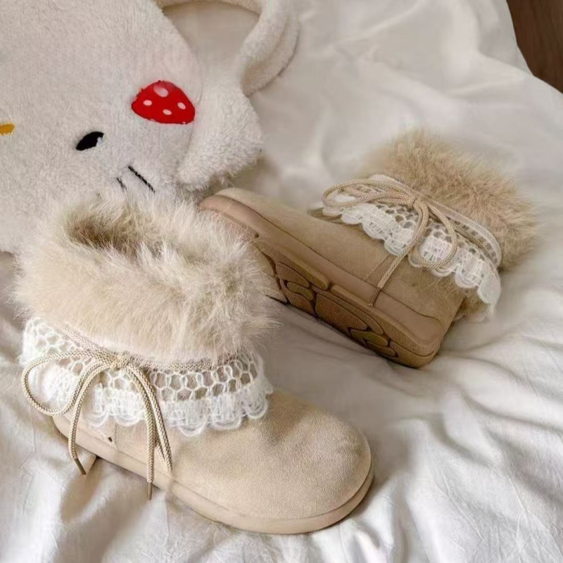 Női téli hócsizma - velúr felsőrész, belső műszőr, gumitalp, rövid szár, csúszózárás