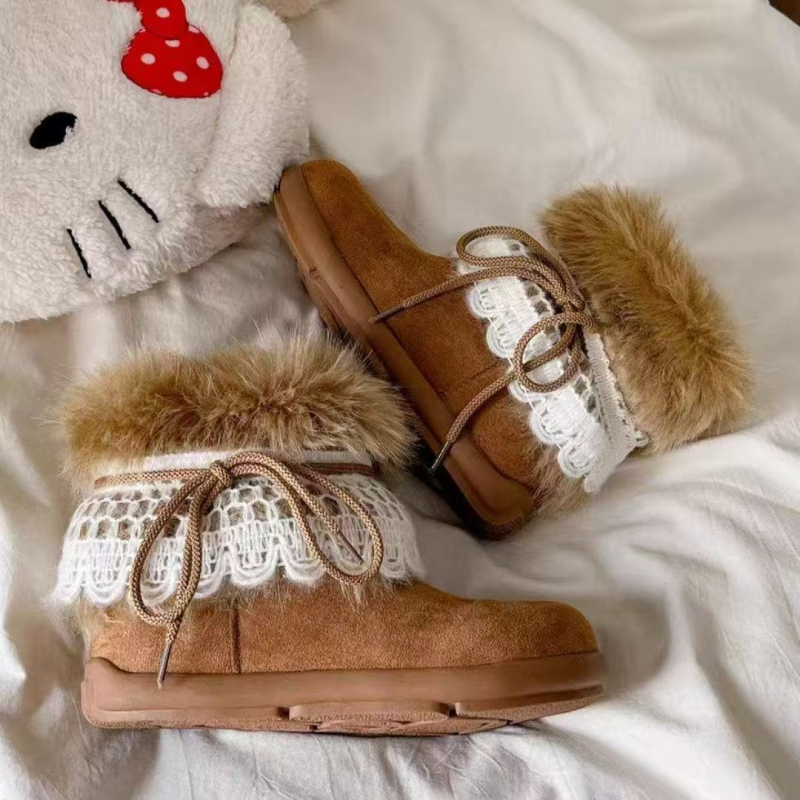 Női téli hócsizma - velúr felsőrész, belső műszőr, gumitalp, rövid szár, csúszózárás