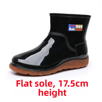Vyriski guminiai lietaus batai, atsparūs vandeniui, lengvi, trumpi, su neslystančia padu