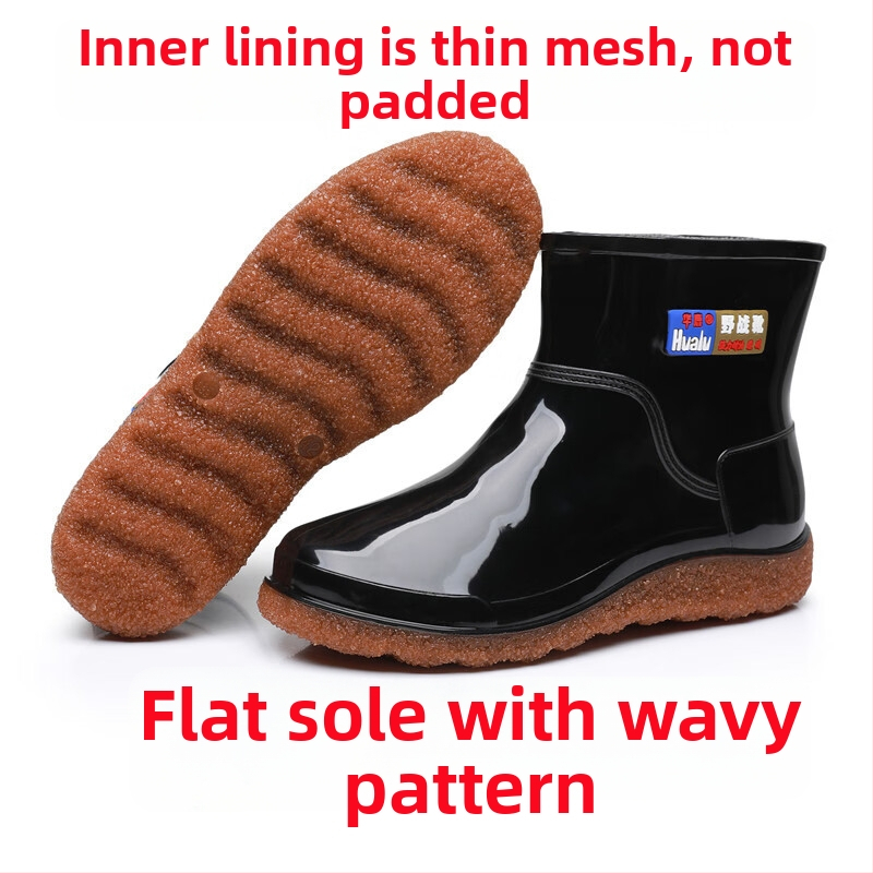 Vyriski guminiai lietaus batai, atsparūs vandeniui, lengvi, trumpi, su neslystančia padu