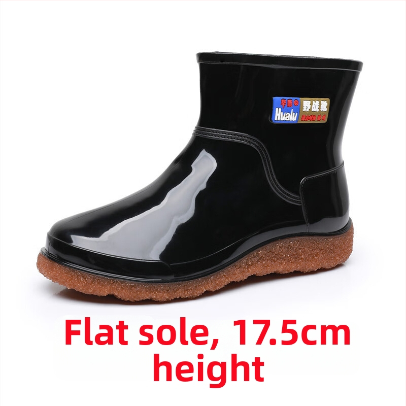Vīriešu gumijas lietus zābaki, ūdensnecaurlaidīgi, viegli, zema auguma, ar pretslīdēšanas zoli