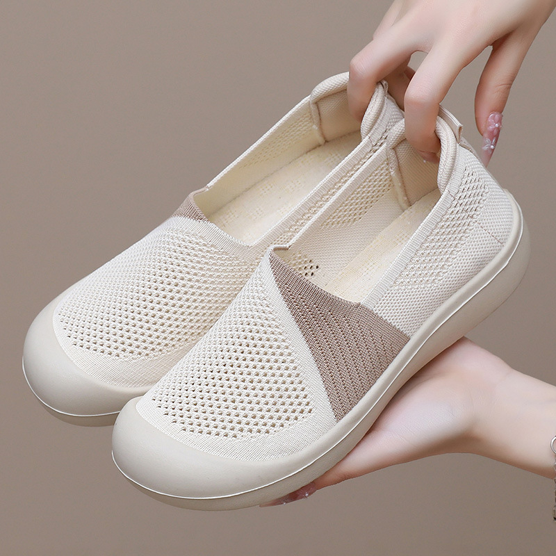 Női hálós casual cipő, lélegző, kerek orrú, alacsony boka, PVC talp
