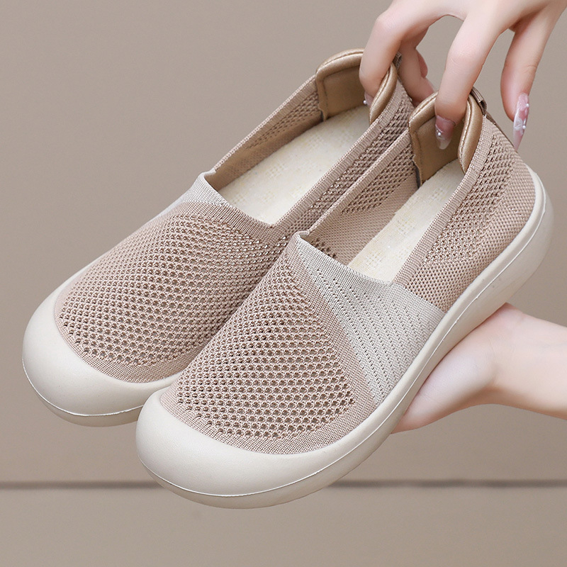 Női hálós casual cipő, lélegző, kerek orrú, alacsony boka, PVC talp