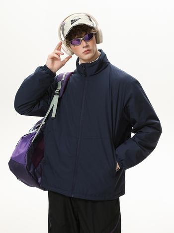 Meeste puuvillast polsterdatud jope, kõrge krae, tõmblukk, küljetaskud, polüester vooder, talv 2025