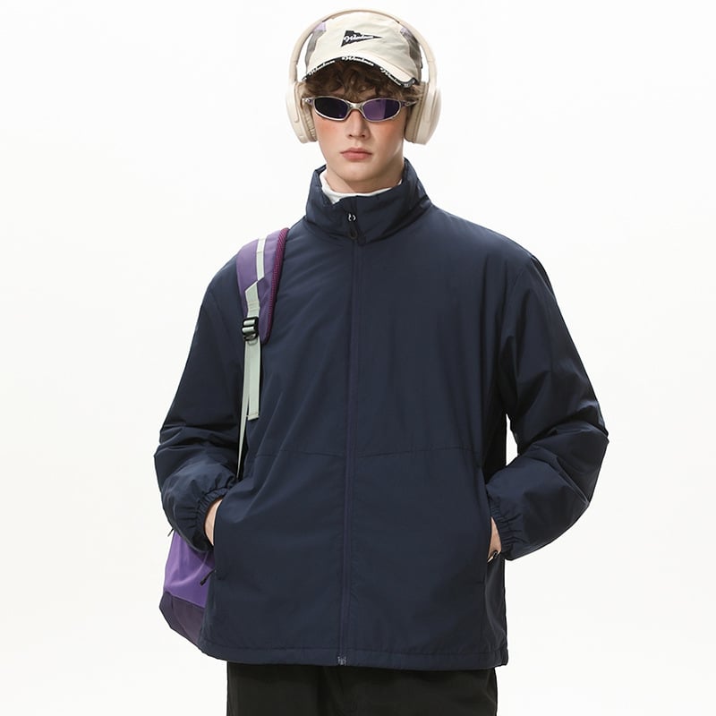 Meeste puuvillast polsterdatud jope, kõrge krae, tõmblukk, küljetaskud, polüester vooder, talv 2025