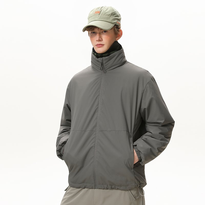 Meeste puuvillast polsterdatud jope, kõrge krae, tõmblukk, küljetaskud, polüester vooder, talv 2025