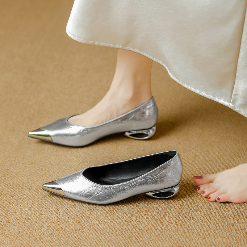 Női Mary Jane cipők slip-on, hegyes orrú, alacsony vastag sarok, felsőrész szuper rostból