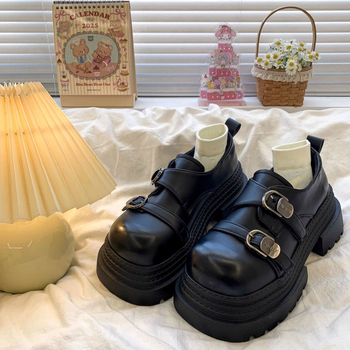 Loafers, kerek orrú; PU felső rész, római stílus, sarokmagasság 3–5 cm