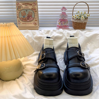 Loafers, kerek orrú; PU felső rész, római stílus, sarokmagasság 3–5 cm