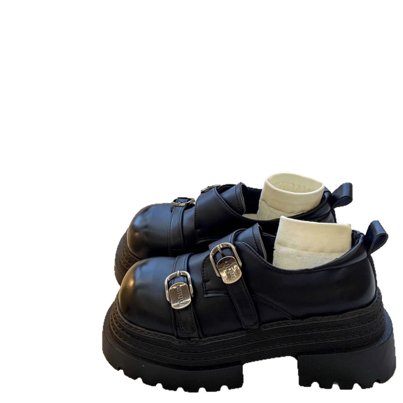 Loafers, kerek orrú; PU felső rész, római stílus, sarokmagasság 3–5 cm