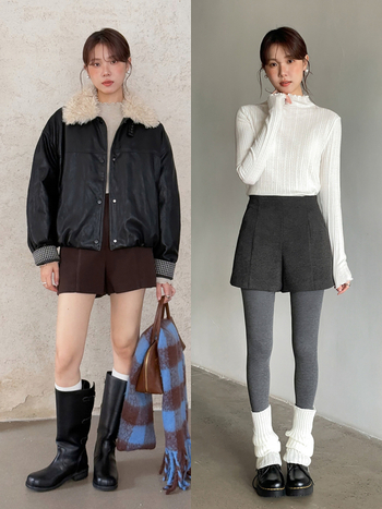 A linijos šortai su aukštu juosmeniu, poliesteris, laisvas kirpimas, 3/4 ilgio, korėjietiškas stilius