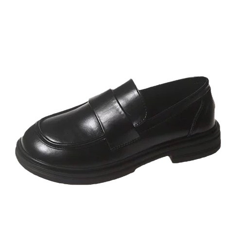 Loafers pentru femei - Exterior microfibră; Talpă din cauciuc; Vârf rotund; Toc gros mic (1-3 cm); Stil vintage