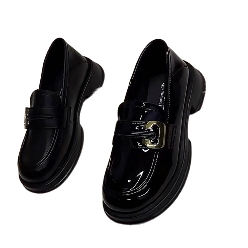 Női loaferok, brit stílus, kerek orr, alacsony sarok 1–3 cm, PU felsőrész, műanyag talp, EVA talpbetét