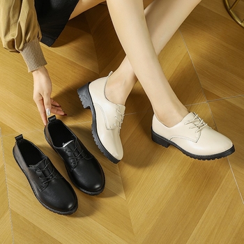 Pantofi de lucru pentru femei — partea superioară PU, vârf rotund, toc mic 1–3 cm, talpă din cauciuc, căptușeală din microfibră