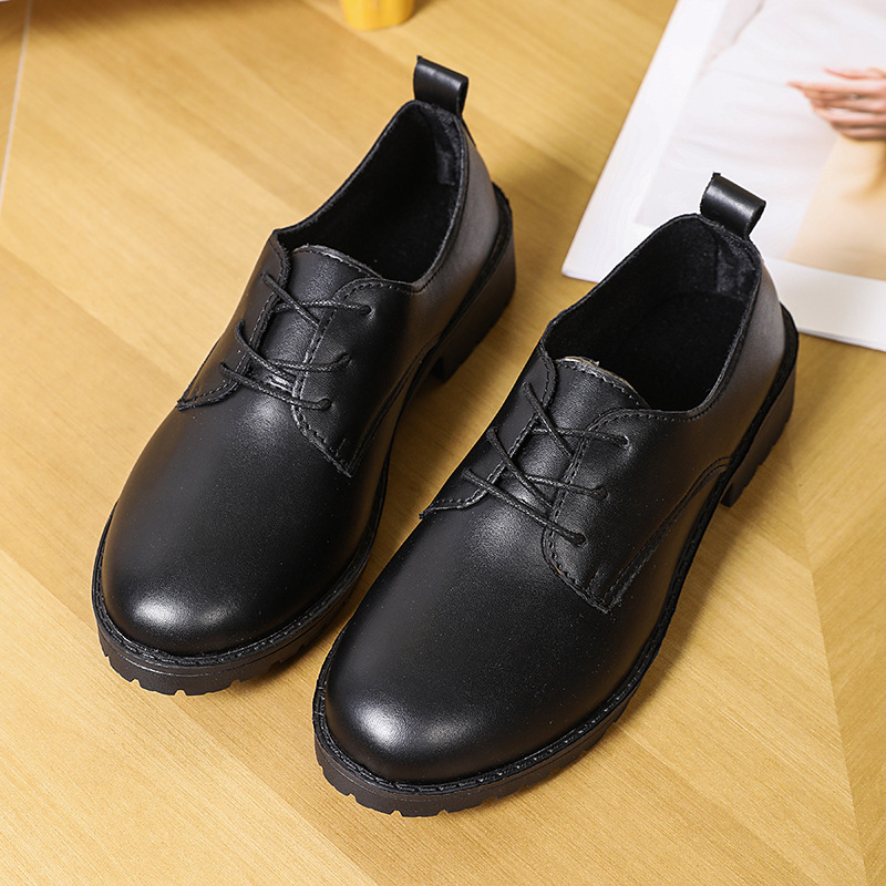 Pantofi de lucru pentru femei — partea superioară PU, vârf rotund, toc mic 1–3 cm, talpă din cauciuc, căptușeală din microfibră