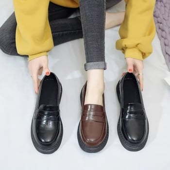 Loafers dama: partea Super Fiber, platformă cu toc gros 3–5 cm, talpă din cauciuc, EVA talpă interioară, slip-on