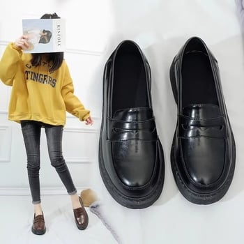 Loafers dama: partea Super Fiber, platformă cu toc gros 3–5 cm, talpă din cauciuc, EVA talpă interioară, slip-on