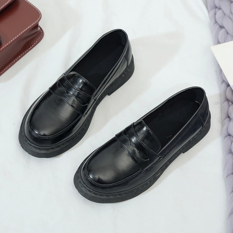 Loafers dama: partea Super Fiber, platformă cu toc gros 3–5 cm, talpă din cauciuc, EVA talpă interioară, slip-on