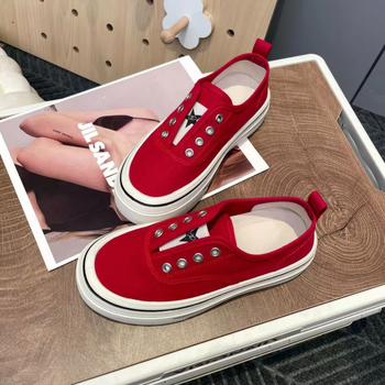 Moteriški kanvasiniai Slip-On batai, žemas viršus, kvėpuojantys, stora padas