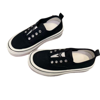 Moteriški kanvasiniai Slip-On batai, žemas viršus, kvėpuojantys, stora padas