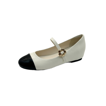 Mary Jane cipők 5 cm-es magasság-növeléssel, kerek orr, puha talp, francia stílus