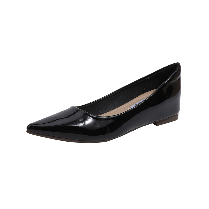 Női mikroszálas felsőrésszel és belső mikroszálas béléses cipő, 3–5 cm rejtett sarokkal, slip-on, hegyes orrú