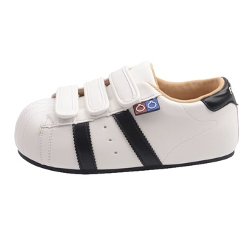 Női edzőcipő shell toe és vastag talppal — Velcro-zárás, PU felsőrész, gumírozott talp, kerek orr, alacsony felső rész