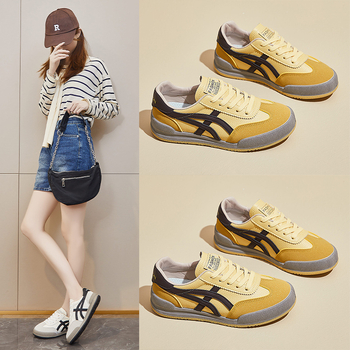 Női mindennapi sportcipő PU felsőrésszel, kerek orr, 3-5 cm sarok, elöl fűzővel záródó, gumitalp