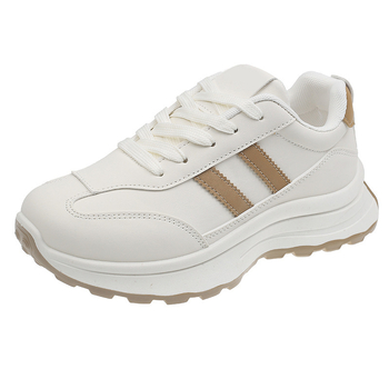 Női dad shoes edzőcipő vastag talppal, felsőrész műbőr + textil, csíkos mintázat, fűzővel záródó, gumi talp