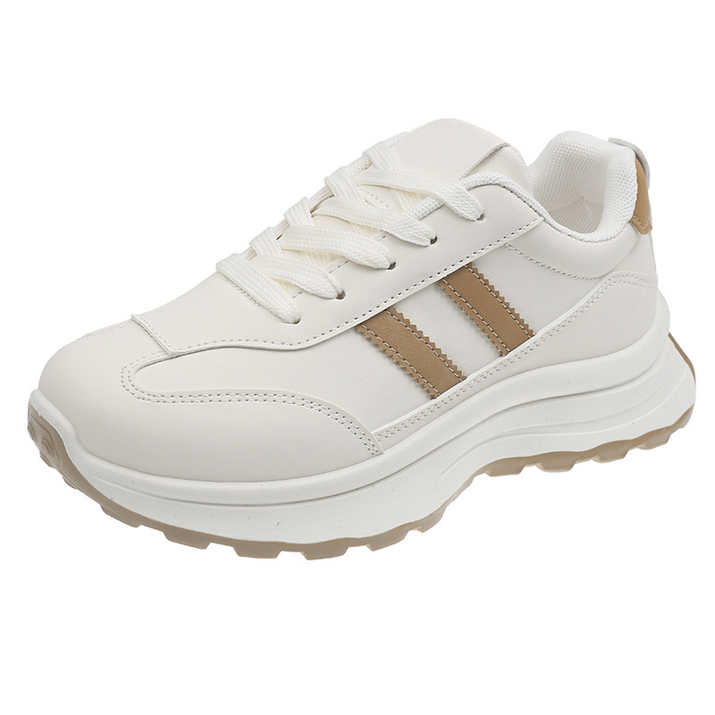 Női dad shoes edzőcipő vastag talppal, felsőrész műbőr + textil, csíkos mintázat, fűzővel záródó, gumi talp