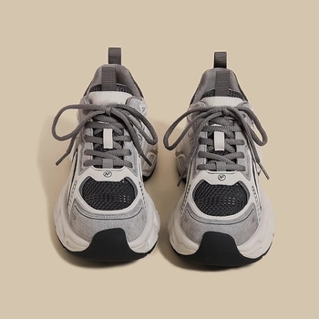 Adidași femei, stil coreean casual, exterior PU artificial, talpă din cauciuc, înălțime toc 3–5 cm