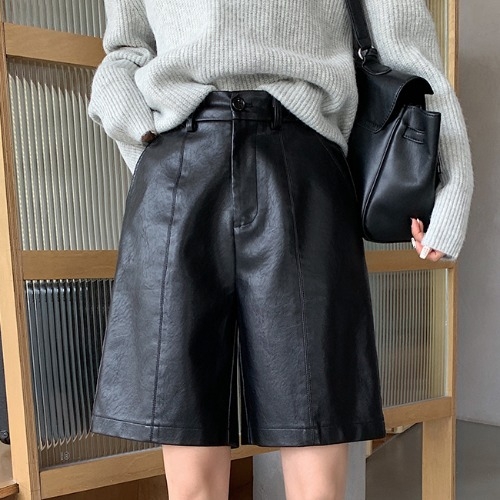 Moteriški capri kelnaitės su plačiomis kojomis, poliesterio mišinys, mikro-elastinė, kišenės