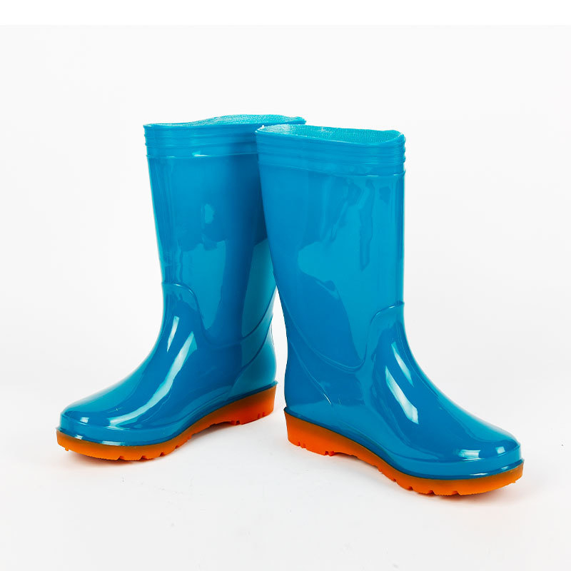 Női PVC esőcsizma, magas cső, csúszásmentes, vízálló, EVA talp