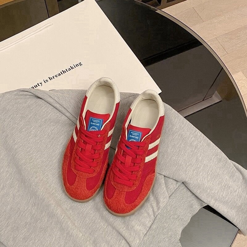 Női bőr sneakers vastag talppal, kerek orr, fűző, Forrest Gump stílusú, 2025-ös modell