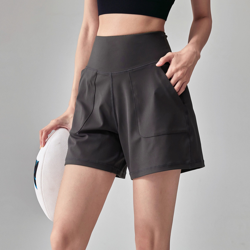 Song Station hingavad naiste jooga lühikeste püksid kõrge vöökoht, 3/4 pikkus, nailon-spandex (83%/17%)