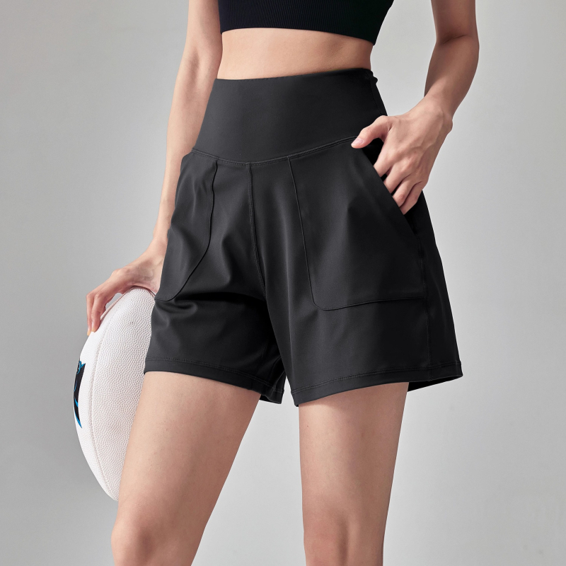 Song Station hingavad naiste jooga lühikeste püksid kõrge vöökoht, 3/4 pikkus, nailon-spandex (83%/17%)