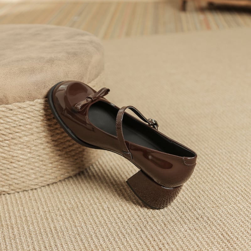 Női Mary Jane cipő mikroszálas felsőrész, PU belső talp, gumírozott talp, kerek orrú, alacsony sarok 1–3 cm