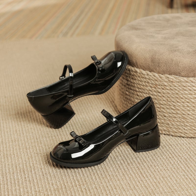 Női Mary Jane cipő mikroszálas felsőrész, PU belső talp, gumírozott talp, kerek orrú, alacsony sarok 1–3 cm