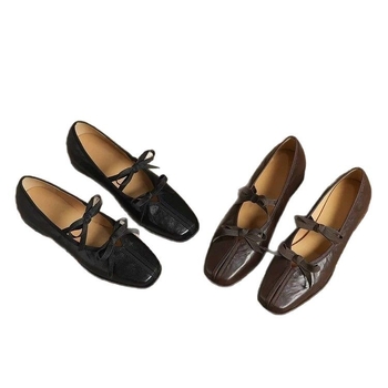 Női Mary Jane cipő rejtett 3 cm-es emeléssel, négyszögletes orr, felsőrész: szuper rost, vastag sarka 6–8 cm