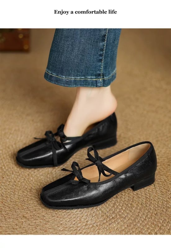 Női Mary Jane cipő rejtett 3 cm-es emeléssel, négyszögletes orr, felsőrész: szuper rost, vastag sarka 6–8 cm