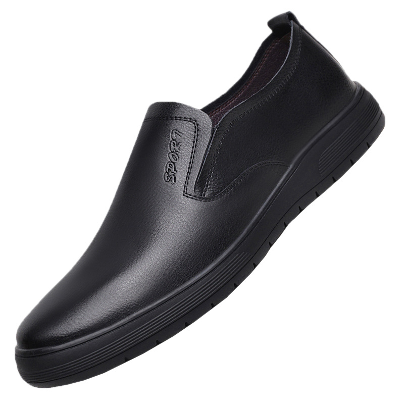 Loafers pentru bărbați din piele split – vârf rotund, închidere cu șireturi, căptușeală din piele, talpă din cauciuc