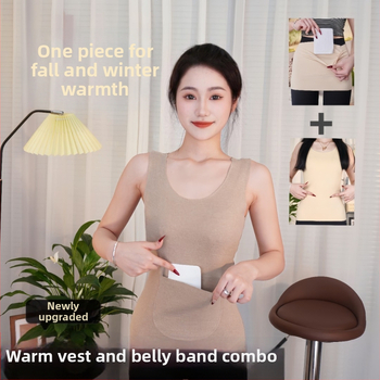 Moteriška nailono liemenė su fliso pamušalu ir šildymo funkcija, priekinėmis ir užpakalinėmis kišenėmis, siauras pagrindinis sluoksnis