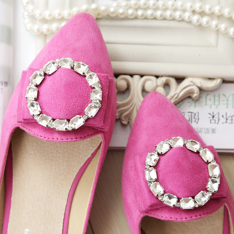 Ženske sandale s rhinestones, korejskog stila, zatvoren prst, ravne potplata, PU gornji dio, unutarnja koža svinja, đon od goveđeg tetiva